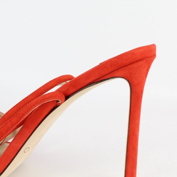 NEW JIMMY CHOO Cutout Suede Sandals - Picture 12 of 16